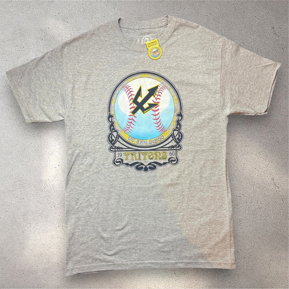 The Duck Company UC San Diego Tritons Baseball T-Shirt Gray Mens Large NEW